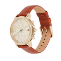 Tommy Hilfiger Claudia Rose Gold Dial Brown Leather Strap Watch for Women - 1781818