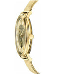 Versace V Circle Quartz Gold Dial Gold Mesh Bracelet Watch For Men - VBQ070017
