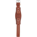 Fossil Boyfriend Chronograph White Dial Brown Leather Strap Watch for Women - ES3837