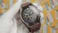 Fossil Coachman Chronograph Black Dial Brown Leather Strap Watch for Men - CH2891