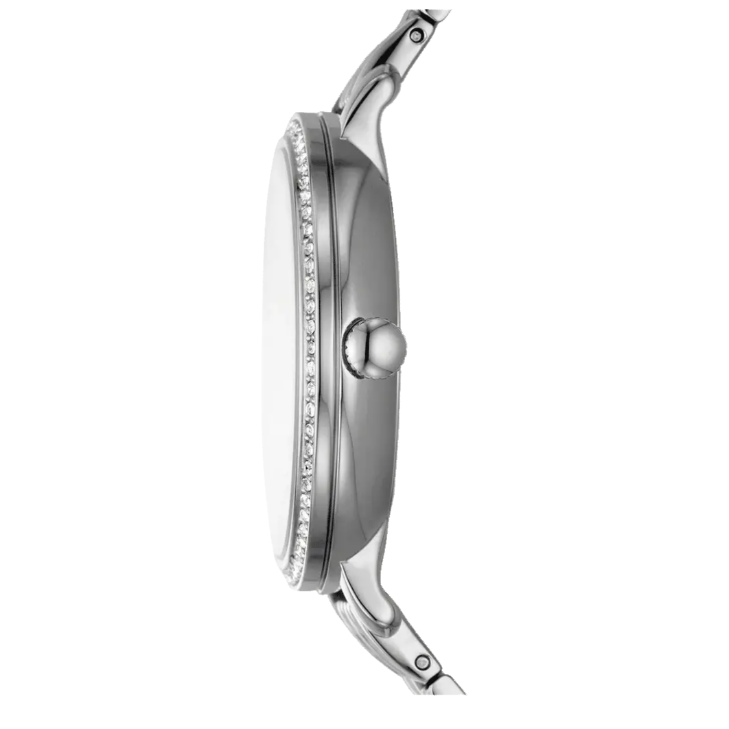 Fossil Jacqueline Multifunction Moonphase White Dial Silver Steel Strap Watch for Women - ES5164