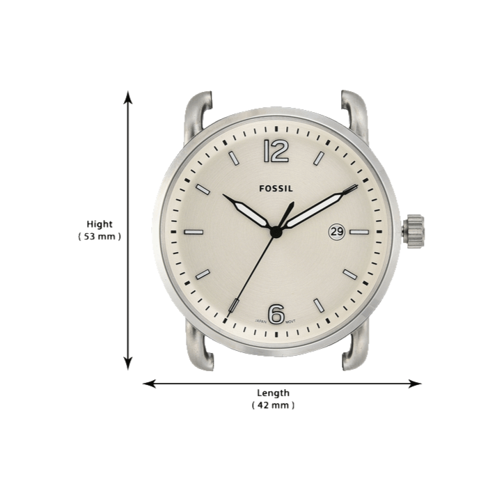 Fossil The Commuter White Dial Brown Leather Strap Watch for Men - FS5275