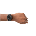 Fossil Pilot Chronograph Black Dial Black Steel Strap Watch for Men - FS5811