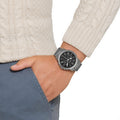 Fossil Grant Chronograph Black Dial Silver Steel Strap Watch for Men - FS4736