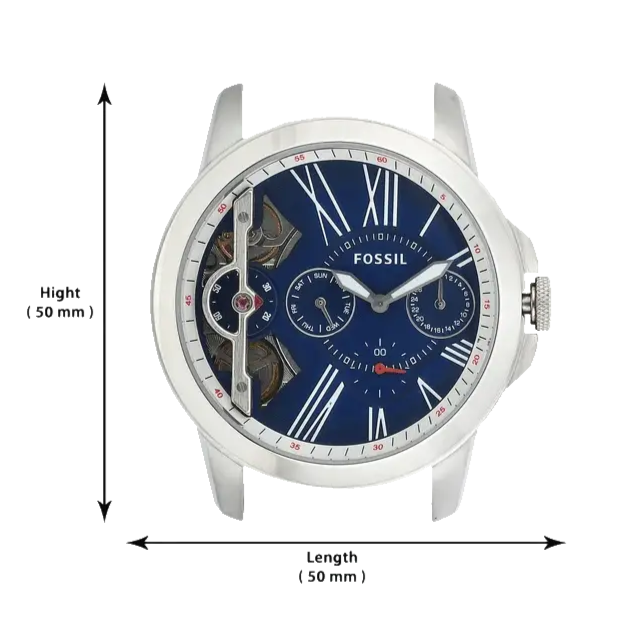 Fossil Grant Twist Multifunction Blue Dial Brown Leather Strap Watch for Men - ME1161