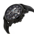 Fossil Grant Automatic Black Dial Black Leather Strap Watch for Men - ME3028