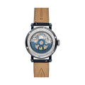 Fossil Boyfriend Skeleton Blue Dial Blue Leather Strap Watch for Women - ME3136