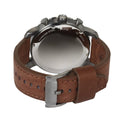 Fossil Nate Chronograph Grey Dial Brown Leather Strap Watch for Men - JR1424