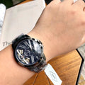 Fossil Grant Twist Multifunction Blue Dial Grey Steel Strap Watch for Men - ME1146