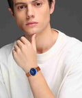 Fossil Commuter Blue Dial Blue Leather Strap Watch for Men - FS5325