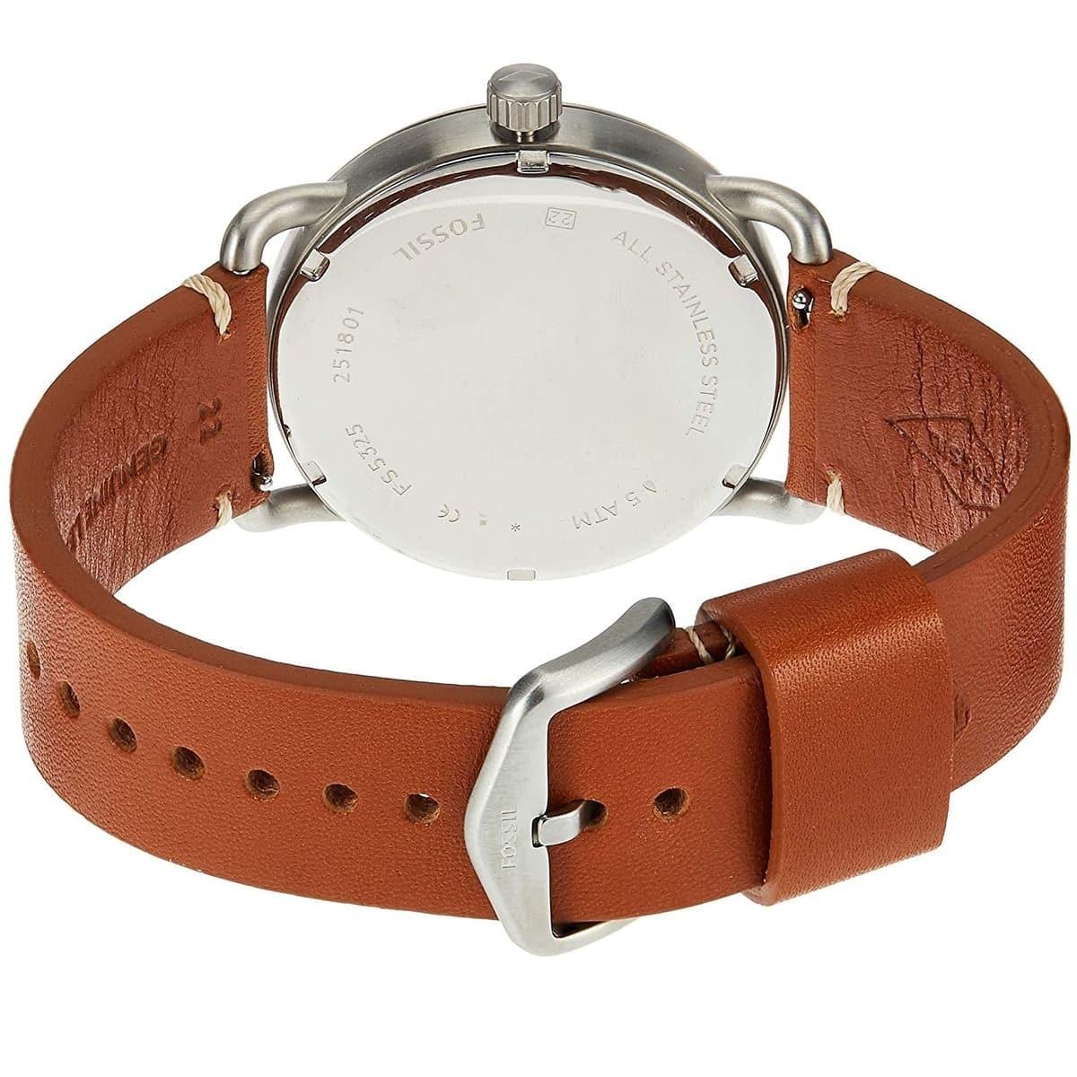 Fossil Commuter Blue Dial Blue Leather Strap Watch for Men - FS5325
