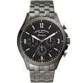 Fossil Forrester Chronograph Black Dial Grey Steel Strap Watch for Men - FS5606