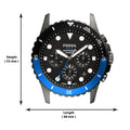 Fossil FB-01 Chronograph Black Dial Grey Steel Strap Watch for Men - FS5835
