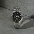 Fossil FB-01 Chronograph Black Dial Silver Steel Strap Watch for Men - FS5864