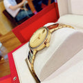 Movado Edge Gold Dial Gold Steel Strap Watch for Women - 3680014