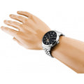 Fossil Townsman Black Dial Silver Steel Strap Watch for Men - ME3107
