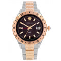 Versace Hellenyium GMT Black Dial Two Tone Steel Strap Watch for Men - V11040015