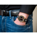 Versace V-Circle Quartz Black Dial Brown Leather Strap Watch for Men - VEBQ01619