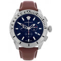 Versace Casual Chronograph Blue Dial Brown Leather Strap Watch for Men - VERG002-18