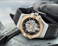 Maserati Potenza Automatic Skeleton Dial Black Leather Strap Watch For Men - R8821108011