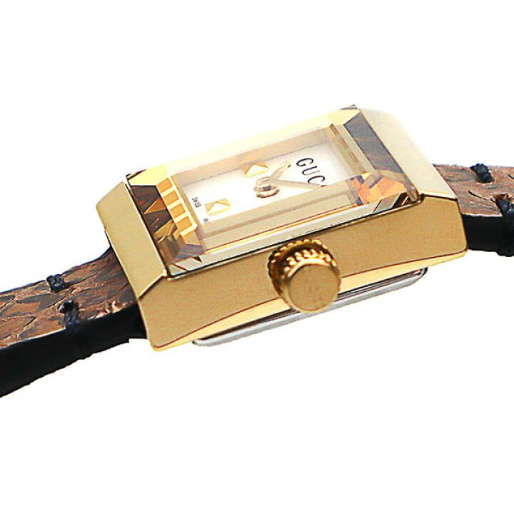 Gucci G Frame White Dial Brown Leather Strap Watch For Women - YA128523