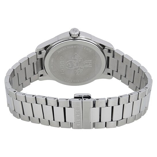 Gucci G Timeless Black Dial Silver Steel Strap Watch For Women - YA1264029A