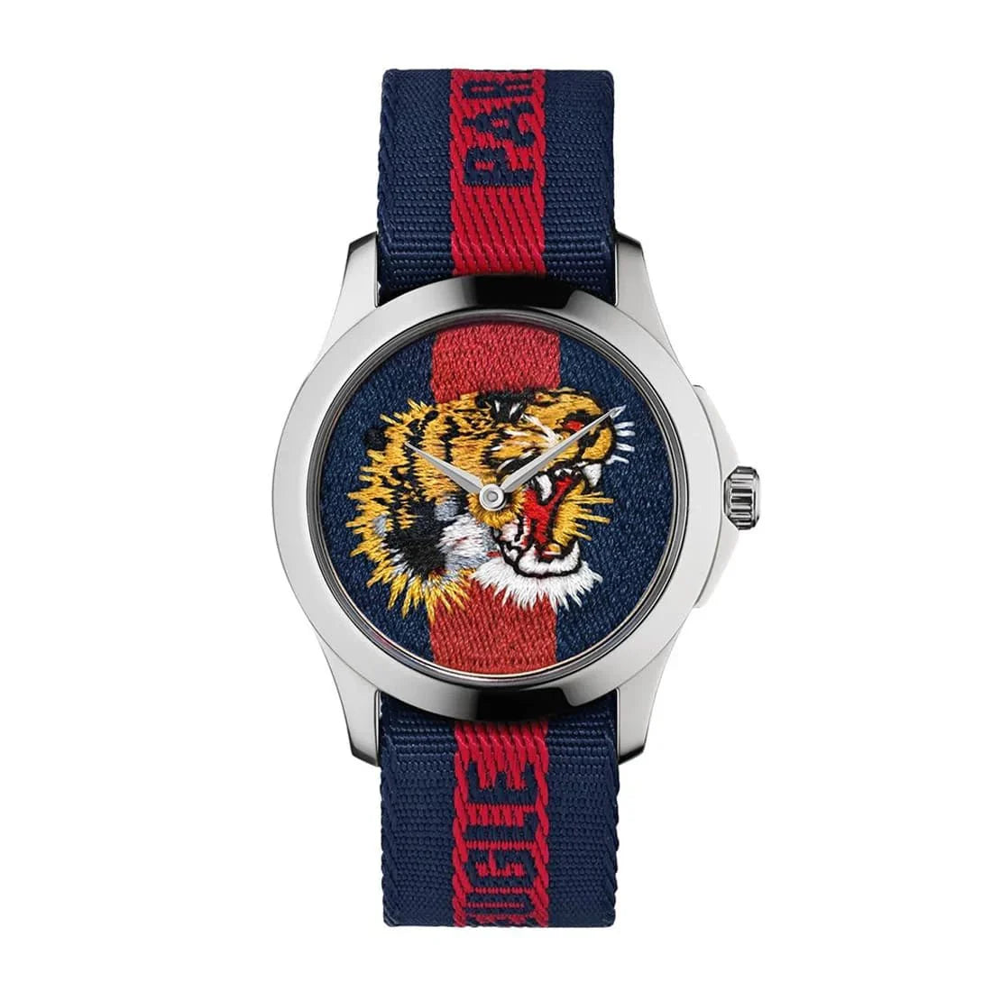 Gucci G Timless Le Marche Des Merveilles Blue & Red Dial Blue & Red Nylon Strap Unisex Watch  - YA126495
