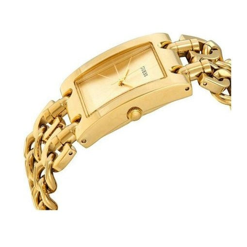 Guess Mod Heavy Metal Gold Dial Gold Steel Strap Watch For Women - W1117L2