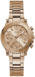 Guess Cosmic Chronograph Rose Gold Dial Rose Gold Steel Strap Watch for Women - GW0465L2