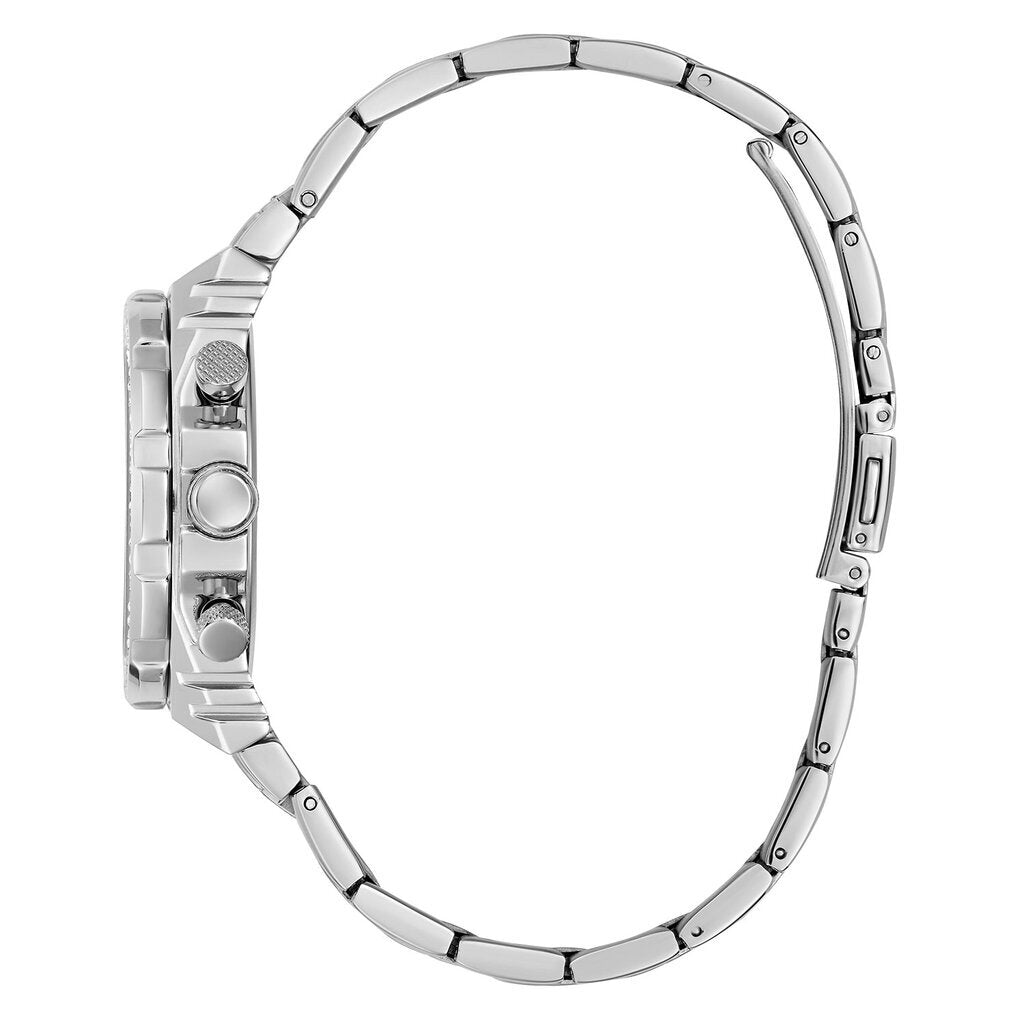 Guess Fusion Chronograph Crystals Silver Dial Silver Steel Strap Watch For Women - GW0552L1