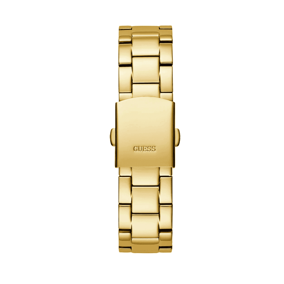 Guess Confetti Chronograph Rainbow Dial Gold Steel Strap Watch For Women - GW0483L4
