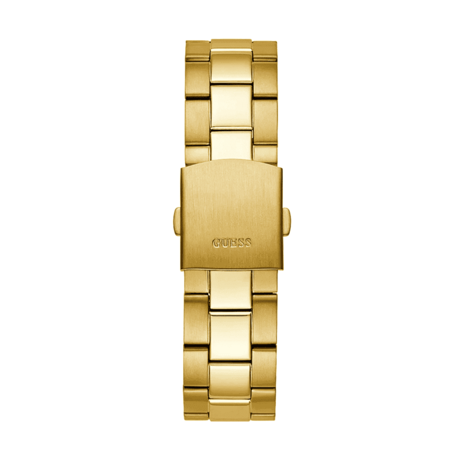 Guess Axle Multifunction Black Dial Gold Steel Strap Watch For Men - GW0488G2