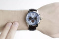 Guess Horizon Chronograph Analog Blue Dial Brown Leather Strap Watch For Men - W0380G6
