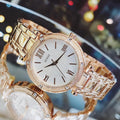 Guess Park Ave White Dial Rose Gold Steel Strap Watch for Women - W0767L3