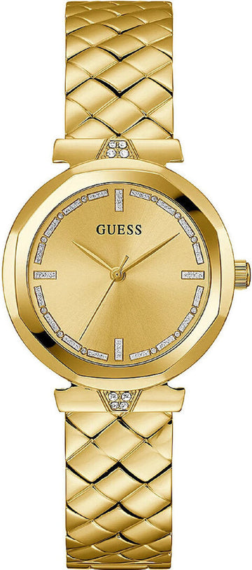 Guess Rumour Quartz Gold Dial Gold Steel Strap Watch For Women - GW0613L2
