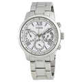 Guess Sunrise Multifunction Quartz White Dial Silver Steel Strap Watch For Women - W0330L3