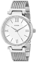 Guess Soho Silver DIal Stainless Steel Mesh Bracelet Watch For Women - W0638L1