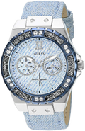 Guess Limelight Quartz Blue Dial Blue Leather Strap Watch For Men - W0775l1