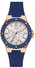 Guess Overdrive White Dial Blue Rubber Strap Watch for Women - W0149L5