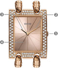 Guess Mod Heavy Metal Diamonds Rose Gold Dial Rose Gold Steel Strap Watch for Women - W0072L3