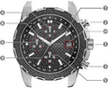 Guess Octane Chronograph Black Dial Two Tone Steel Strap Watch for Men - W1046G1