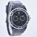 Guess Limelight Diamonds Black Dial Black Rubber Strap Watch for Women - GW0041L5