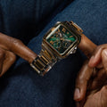 Guess Dress Chronograph Multifunction Green Dial Two Tone Steel Strap Watch For Men - GW0631G1