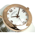 Marc Jacobs Amy White Dial White Leather Strap Watch for Women - MBM1180
