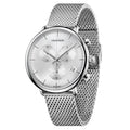 Calvin Klein High Noon Silver Dial Silver Mesh Bracelet Watch for Men - K8M27126