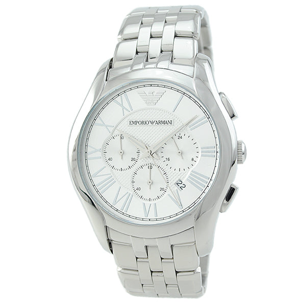 Emporio Armani Velente Chronograph Quartz Silver Dial Silver Steel Strap Watch For Men - AR1702