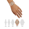 Michael Kors Lexington Chronograph Grey Dial Rose Gold Steel Strap Watch For Women - MK7217