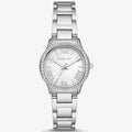 Michael Kors Sage Three-Hand Mother of Pearl White Dial Silver Steel Strap Watch for Women - MK4824