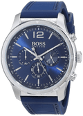 Hugo Boss Professional Chronograph Blue Dial Blue Silicone Strap Watch for Men - 1513526