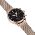 Hugo Boss Companion Quartz Black Dial Rose Gold Mesh Bracelet Watch For Men - HB1513548